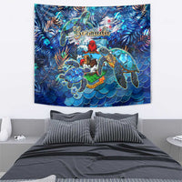 Bermuda Tapestry Sea Turtle Tropical Pattern - Wonder Print Shop