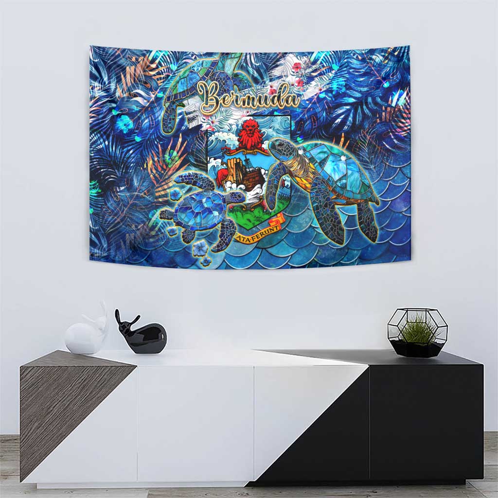 Bermuda Tapestry Sea Turtle Tropical Pattern - Wonder Print Shop