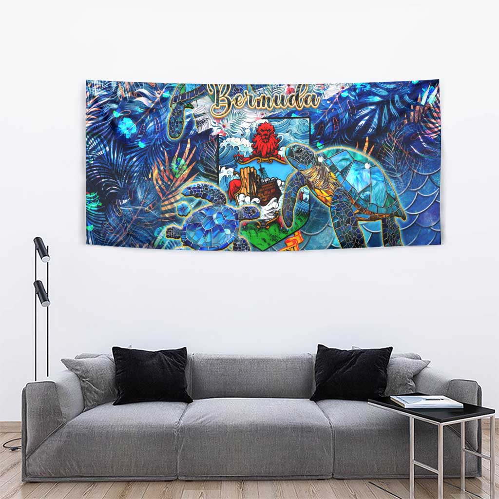 Bermuda Tapestry Sea Turtle Tropical Pattern - Wonder Print Shop