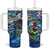 Bermuda Tumbler With Handle Sea Turtle Tropical Pattern - Wonder Print Shop