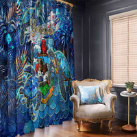 Bermuda Window Curtain Sea Turtle Tropical Pattern - Wonder Print Shop