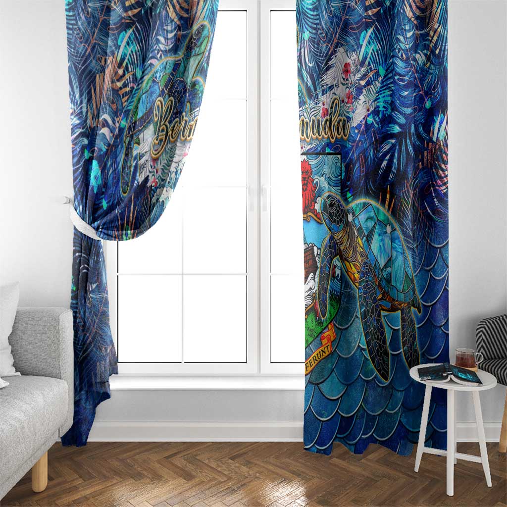 Bermuda Window Curtain Sea Turtle Tropical Pattern - Wonder Print Shop