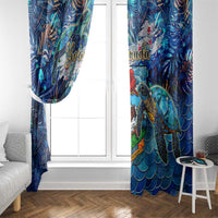 Bermuda Window Curtain Sea Turtle Tropical Pattern - Wonder Print Shop
