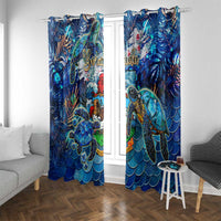 Bermuda Window Curtain Sea Turtle Tropical Pattern - Wonder Print Shop