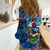Bermuda Women Casual Shirt Sea Turtle Tropical Pattern - Wonder Print Shop