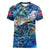 Bermuda Women V-Neck T-Shirt Sea Turtle Tropical Pattern - Wonder Print Shop