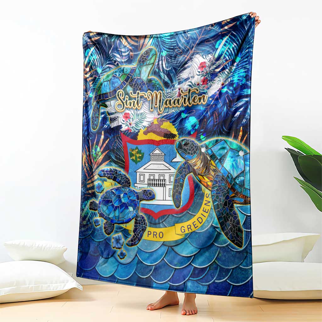 Sint Maarten Blanket Sea Turtle Tropical Pattern