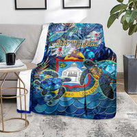 Sint Maarten Blanket Sea Turtle Tropical Pattern