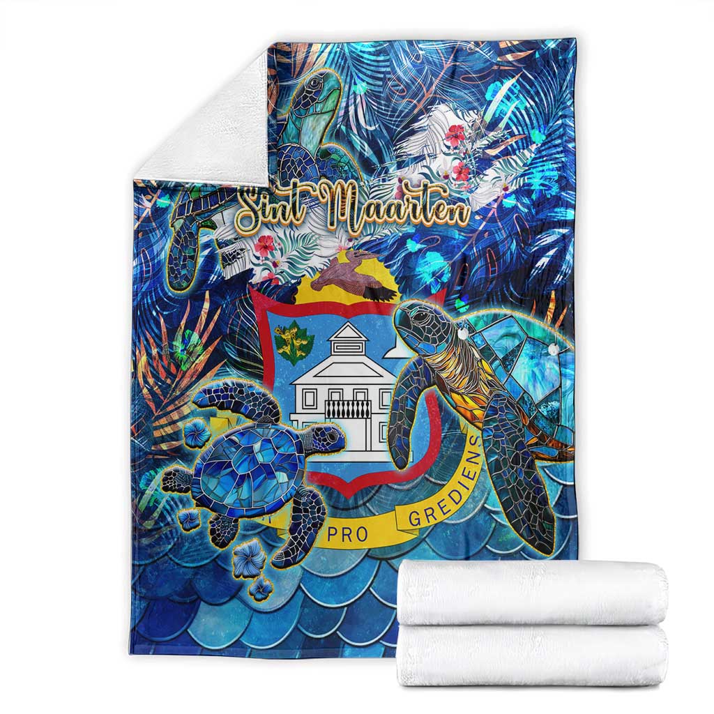 Sint Maarten Blanket Sea Turtle Tropical Pattern