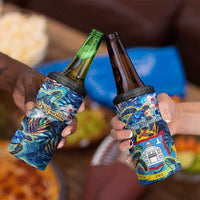 Sint Maarten 4 in 1 Can Cooler Tumbler Sea Turtle Tropical Pattern