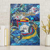 Sint Maarten Canvas Wall Art Sea Turtle Tropical Pattern