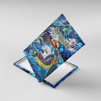 Sint Maarten Canvas Wall Art Sea Turtle Tropical Pattern