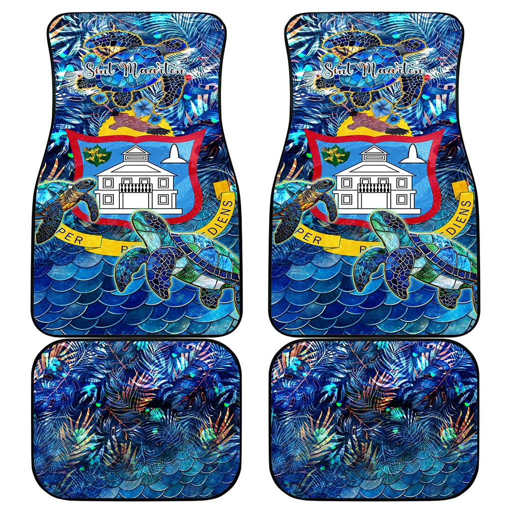 Sint Maarten Car Mats Sea Turtle Tropical Pattern
