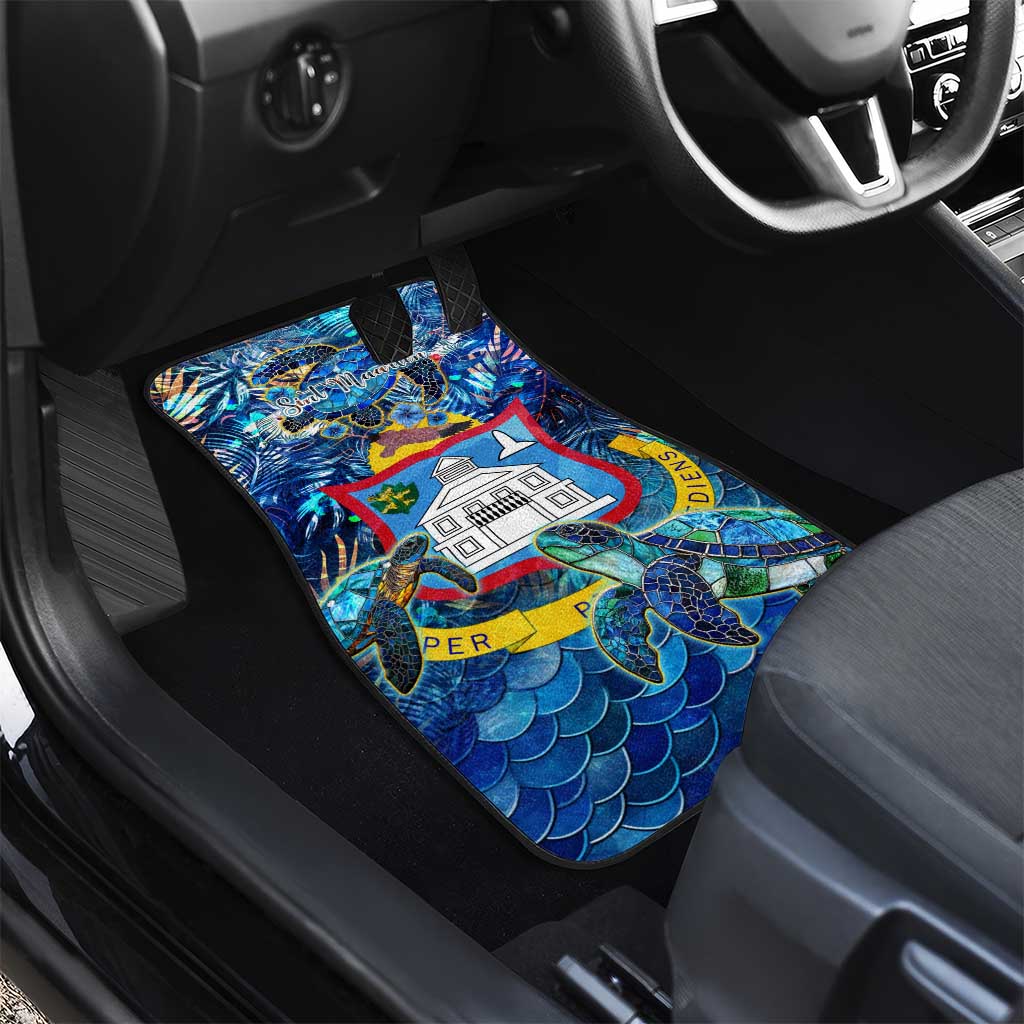 Sint Maarten Car Mats Sea Turtle Tropical Pattern