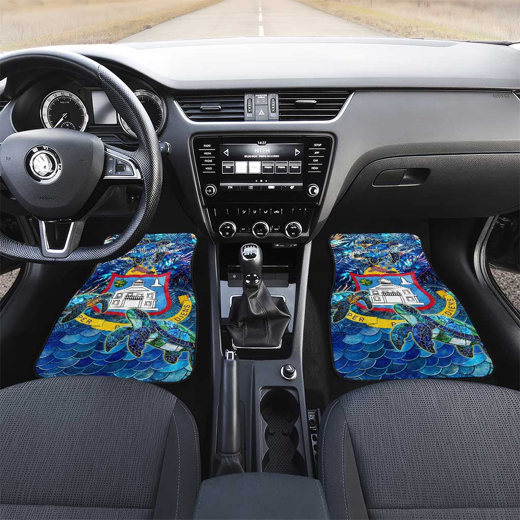 Sint Maarten Car Mats Sea Turtle Tropical Pattern