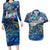 Sint Maarten Couples Matching Long Sleeve Bodycon Dress and Hawaiian Shirt Sea Turtle Tropical Pattern