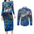 Sint Maarten Couples Matching Long Sleeve Bodycon Dress and Long Sleeve Button Shirt Sea Turtle Tropical Pattern