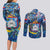 Sint Maarten Couples Matching Long Sleeve Bodycon Dress and Long Sleeve Button Shirt Sea Turtle Tropical Pattern