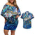 Sint Maarten Couples Matching Off Shoulder Short Dress and Hawaiian Shirt Sea Turtle Tropical Pattern