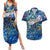 Sint Maarten Couples Matching Summer Maxi Dress and Hawaiian Shirt Sea Turtle Tropical Pattern