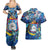 Sint Maarten Couples Matching Summer Maxi Dress and Hawaiian Shirt Sea Turtle Tropical Pattern