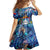 Sint Maarten Family Matching Off The Shoulder Long Sleeve Dress and Hawaiian Shirt Sea Turtle Tropical Pattern