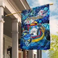Sint Maarten Garden Flag Sea Turtle Tropical Pattern - Wonder Print Shop