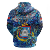 Sint Maarten Hoodie Sea Turtle Tropical Pattern - Wonder Print Shop
