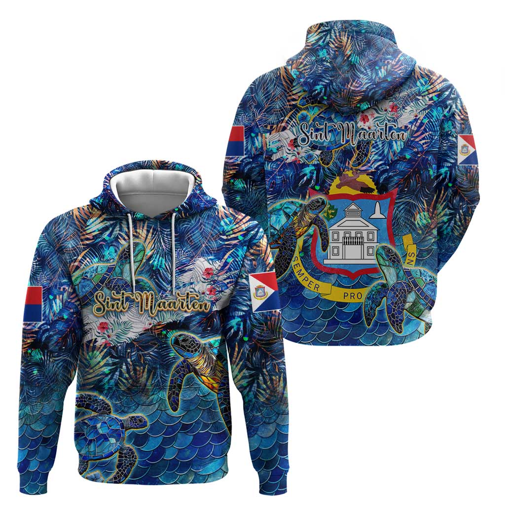 Sint Maarten Hoodie Sea Turtle Tropical Pattern - Wonder Print Shop