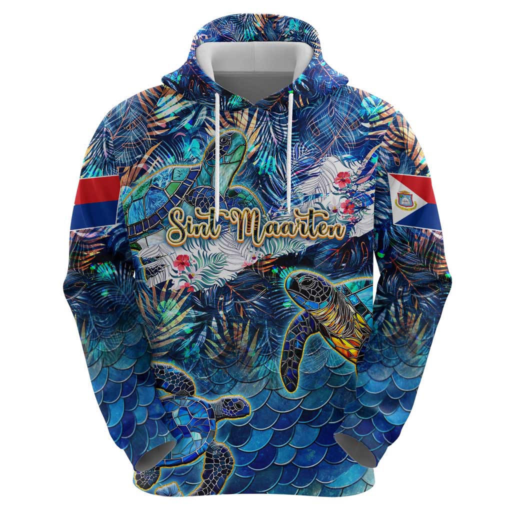 Sint Maarten Hoodie Sea Turtle Tropical Pattern - Wonder Print Shop