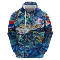 Sint Maarten Hoodie Sea Turtle Tropical Pattern - Wonder Print Shop