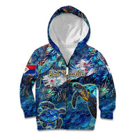 Sint Maarten Kid Hoodie Sea Turtle Tropical Pattern - Wonder Print Shop