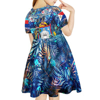 Sint Maarten Kid Short Sleeve Dress Sea Turtle Tropical Pattern - Wonder Print Shop