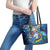Sint Maarten Leather Tote Bag Sea Turtle Tropical Pattern
