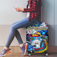 Sint Maarten Luggage Cover Sea Turtle Tropical Pattern - Wonder Print Shop