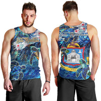 Sint Maarten Men Tank Top Sea Turtle Tropical Pattern - Wonder Print Shop