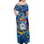 Sint Maarten Off Shoulder Maxi Dress Sea Turtle Tropical Pattern - Wonder Print Shop