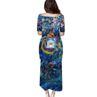 Sint Maarten Puletasi Sea Turtle Tropical Pattern - Wonder Print Shop