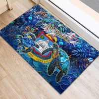 Sint Maarten Rubber Doormat Sea Turtle Tropical Pattern - Wonder Print Shop