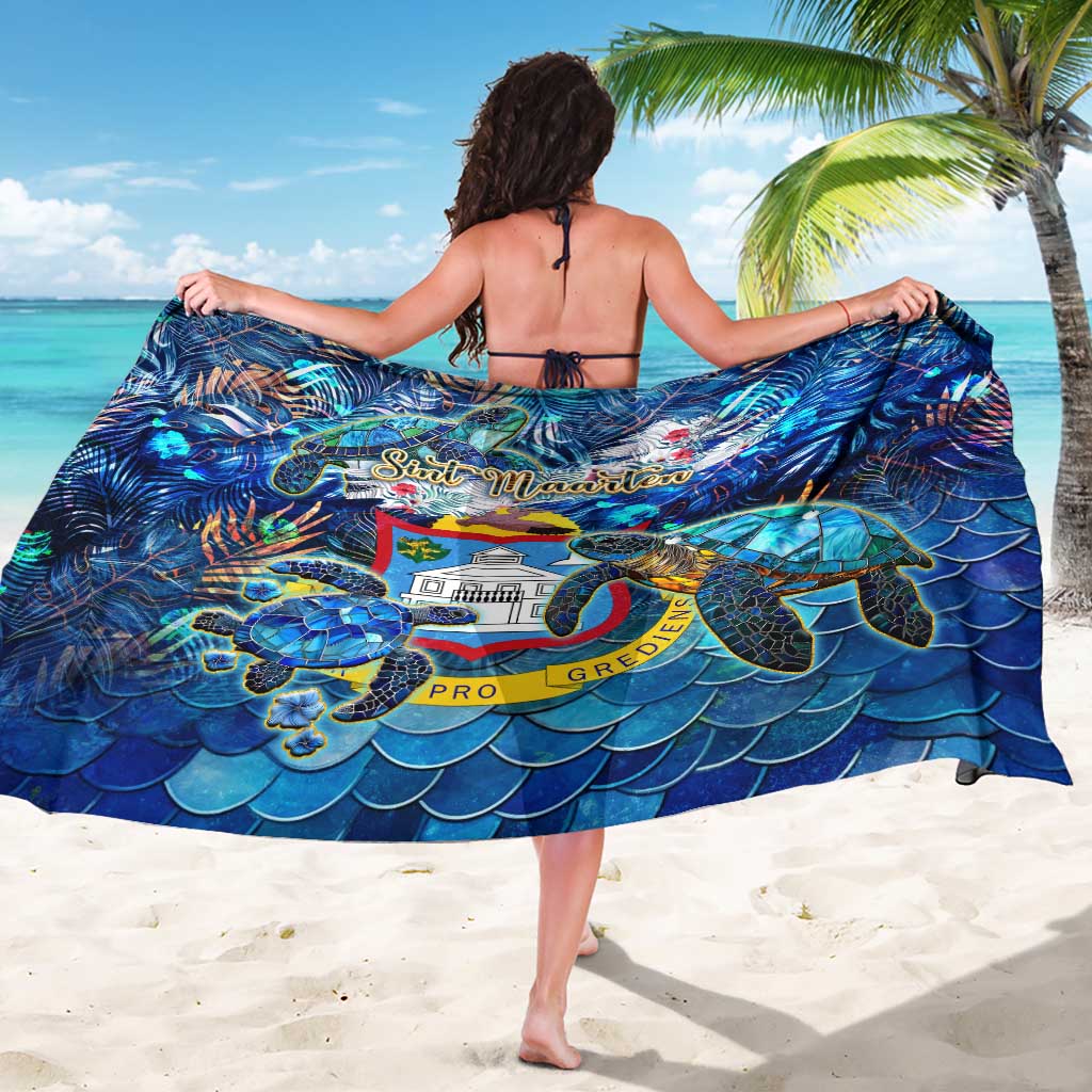 Sint Maarten Sarong Sea Turtle Tropical Pattern - Wonder Print Shop