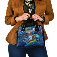 Sint Maarten Shoulder Handbag Sea Turtle Tropical Pattern - Wonder Print Shop