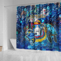 Sint Maarten Shower Curtain Sea Turtle Tropical Pattern - Wonder Print Shop