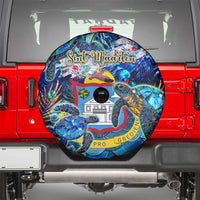 Sint Maarten Spare Tire Cover Sea Turtle Tropical Pattern - Wonder Print Shop