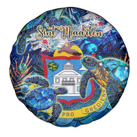 Sint Maarten Spare Tire Cover Sea Turtle Tropical Pattern - Wonder Print Shop