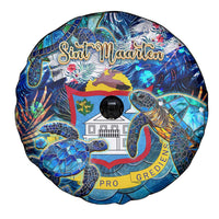 Sint Maarten Spare Tire Cover Sea Turtle Tropical Pattern - Wonder Print Shop