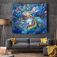 Sint Maarten Tapestry Sea Turtle Tropical Pattern - Wonder Print Shop