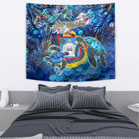 Sint Maarten Tapestry Sea Turtle Tropical Pattern - Wonder Print Shop