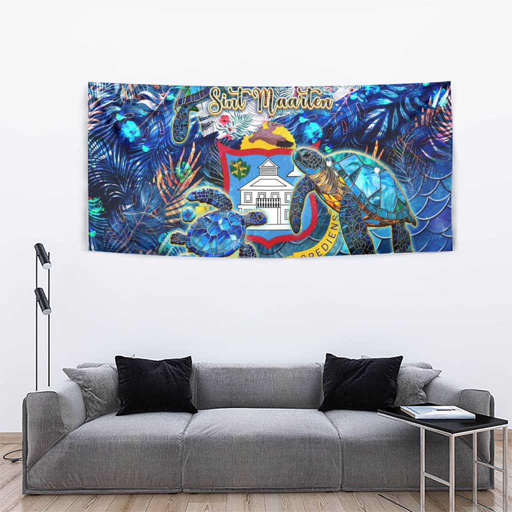 Sint Maarten Tapestry Sea Turtle Tropical Pattern - Wonder Print Shop