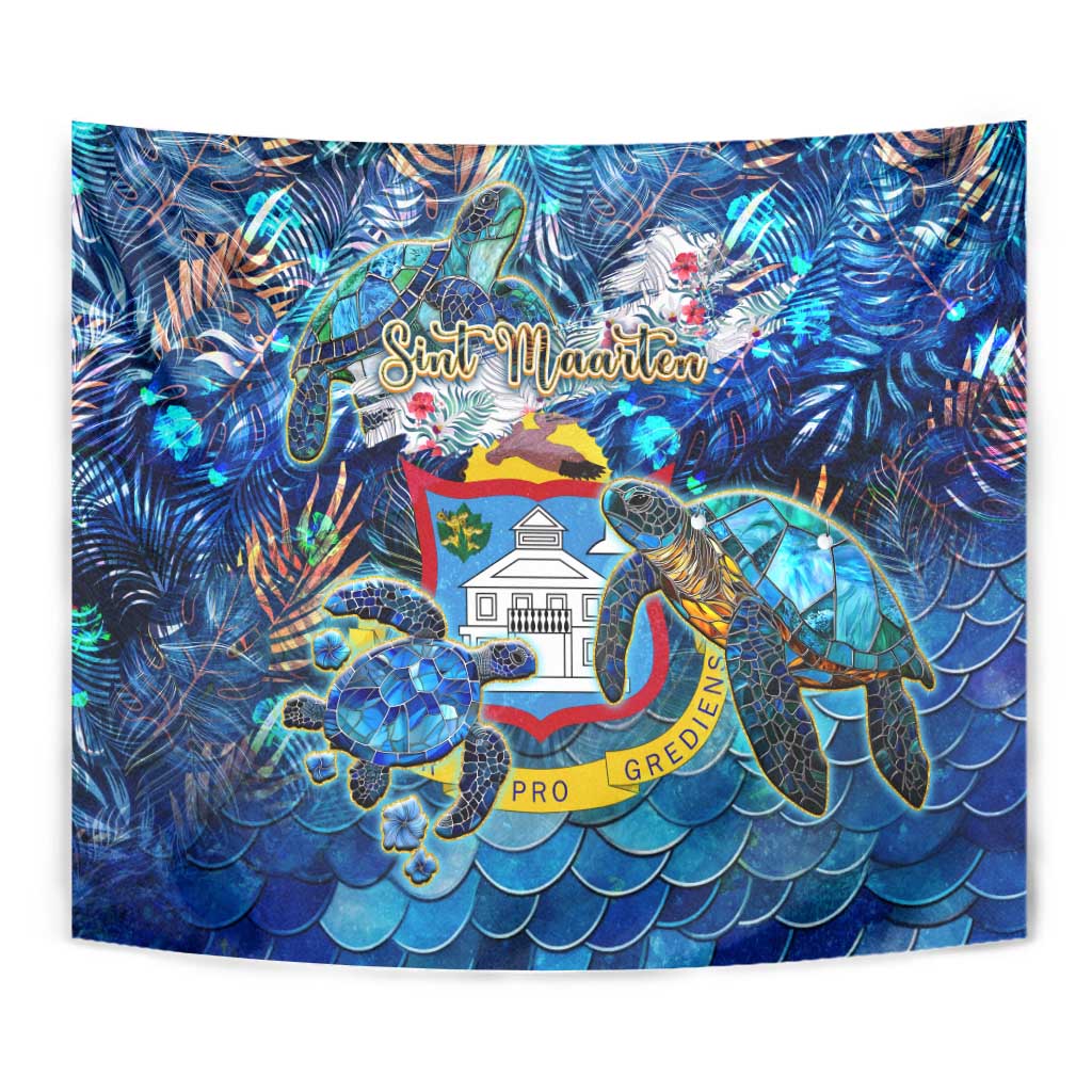 Sint Maarten Tapestry Sea Turtle Tropical Pattern - Wonder Print Shop