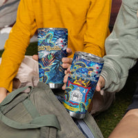 Sint Maarten Tumbler Cup Sea Turtle Tropical Pattern - Wonder Print Shop